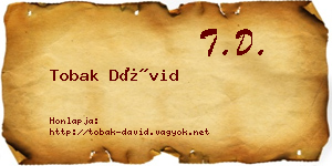 Tobak Dávid névjegykártya